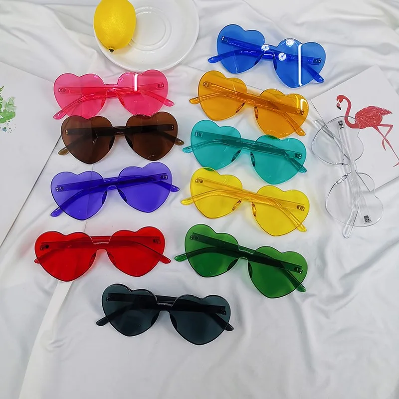 

Love sunglasses funny ins selfie Korean version of the concave shape candy color peach heart photo sunglasses female