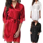 Женский атласный Шелковый кружевной халат, женский кружевной халат, женские халаты, одежда для сна, женский сексуальный халат для женщин, горячая распродажа!