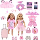 Кукольная одежда, обувь, костюм чемодана, милая сумка подходит для 18-дюймовой американской куклы Девочки, 43 см кукла для новорожденных девочек, подарки на день рождения