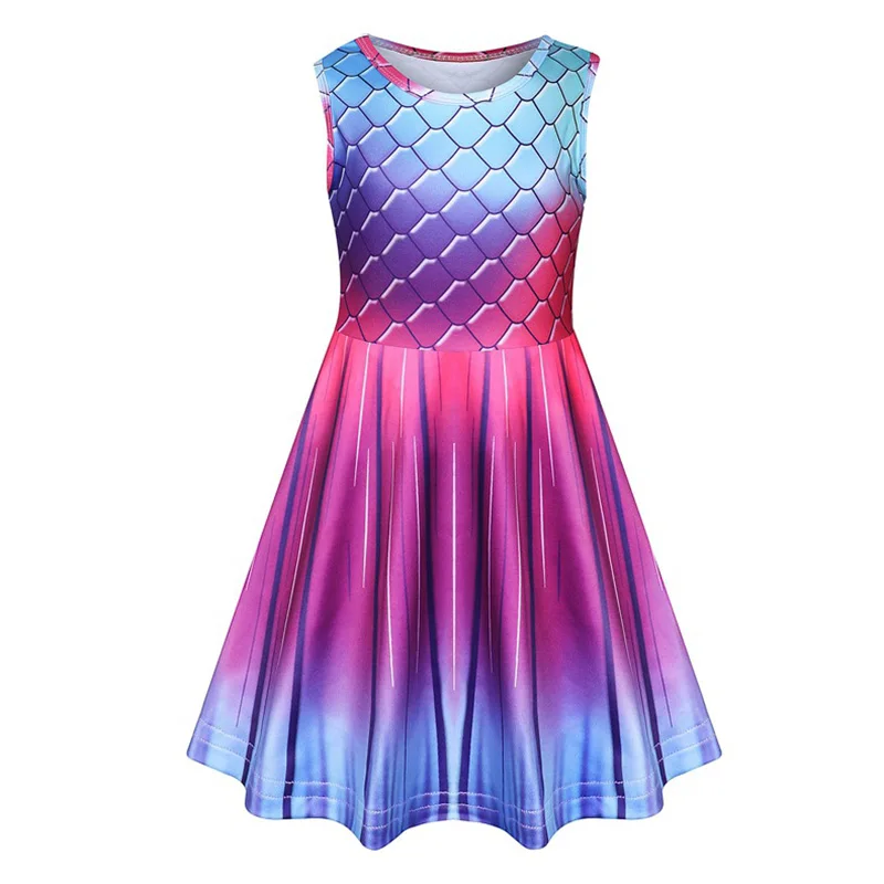 Одежда для маленьких девочек летнее платье с маленькой русалочкой платья 3D
