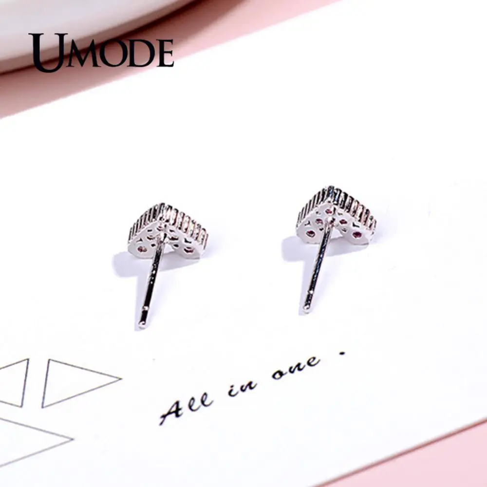 UMODE новые серьги гвоздики из стерлингового серебра 925 пробы с фиолетовым красным