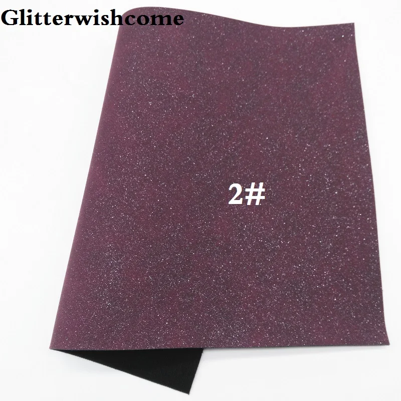 2 Glitterwishcome 21X29 см А4 Размер синтетическая кожа, замша кожа с блестками, искусственная из искусственной кожи Ткань Винил для бантов, GM036A - Цвет: 2