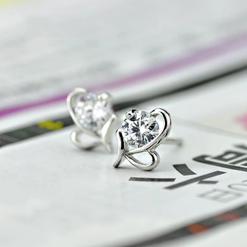 Серебряные серьги-гвоздики для женщин или девочек подарки на день рождения с