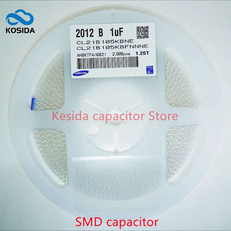 Керамический конденсатор 2000 шт./лот 0805/2012 105K 1 мкФ 10% 25V 50V X7R SMD поверхностного