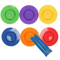 6 sets plastic spinning plate juggling props performance tools kids children practicing balance skills toy home outdoor