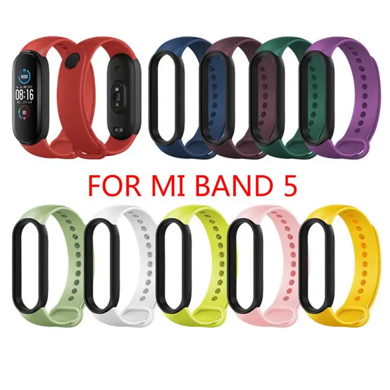 Ремешок силиконовый для Xiaomi Mi Band 5 сменный Браслет браслет ремешок на запястье M5