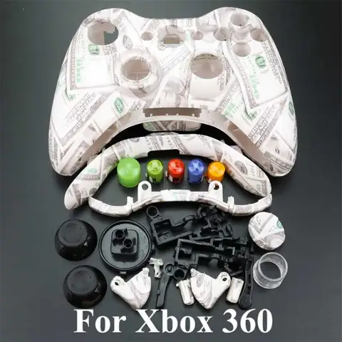 Беспроводной игровой контроллер JCD, жесткий рандомный Камуфляжный защитный чехол для геймпада, полный комплект с кнопками, аналоговые бамперы для XBox 360