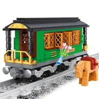 ausini trains model building blocks toys for children knight figure bricks construction city railroad railway plastic kids toy