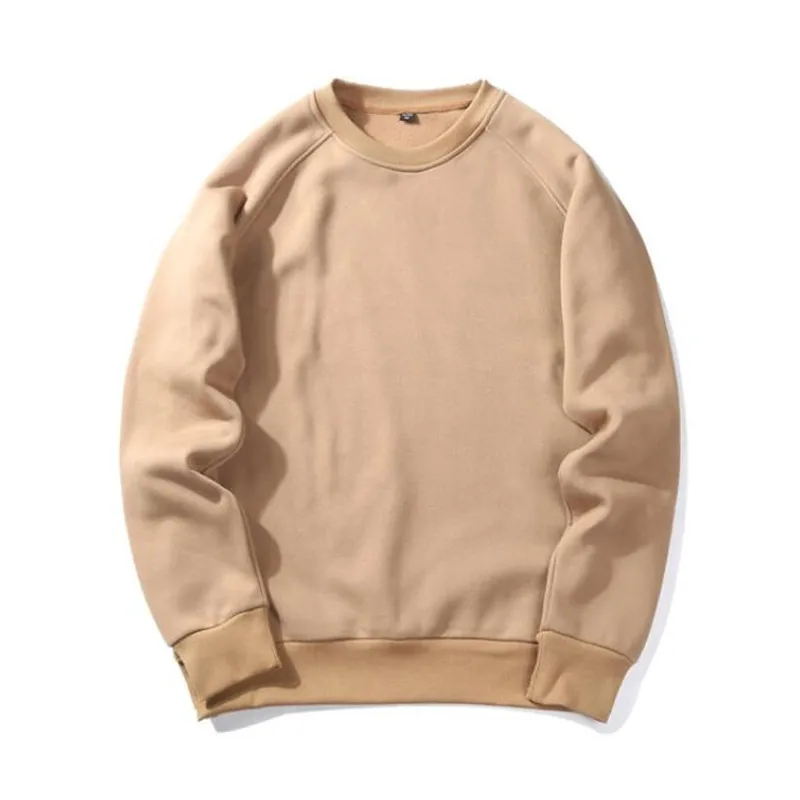 Khaki2 ZSIIBO брендовая мужская Толстовка осень мужской хип хоп Уличная Мужская пуловер толстовки для мужчин однотонные европейские размеры - Цвет: Khaki2
