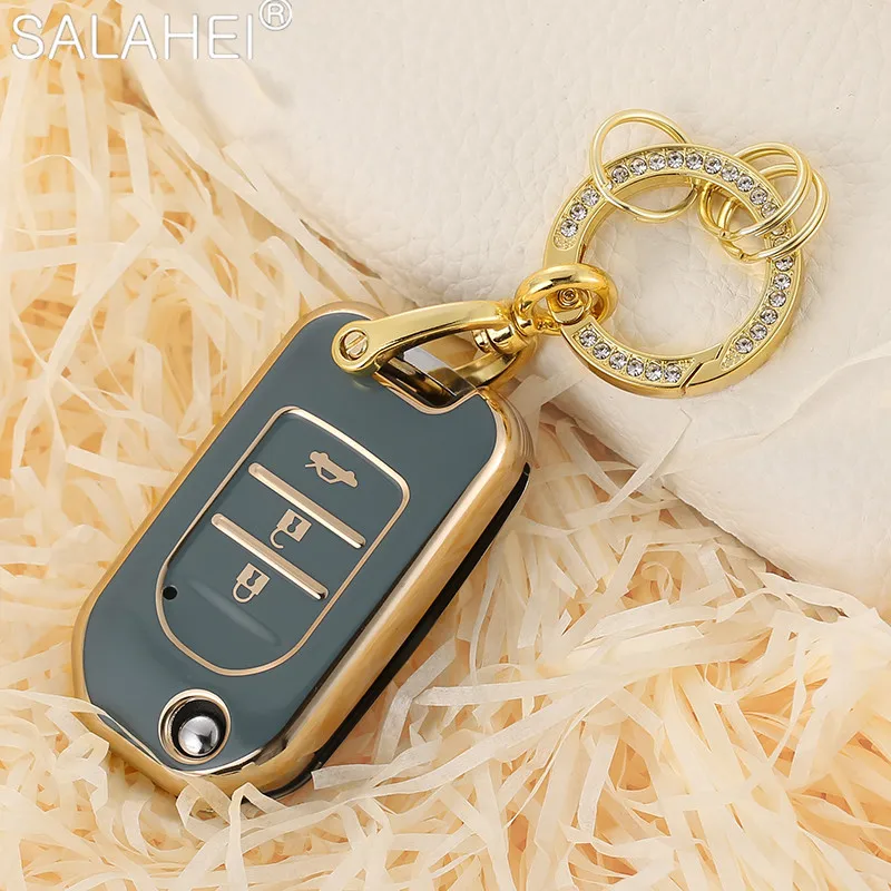 

High Quality Car Key Tpu Cover Case For Honda 2016 2017 CRV Pilot Accord Civic Auto Accessories Key Shell Keychain Decoration
