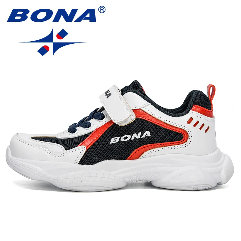 BONA 2020 новые дизайнерские популярные спортивные кроссовки для мальчиков дышащие