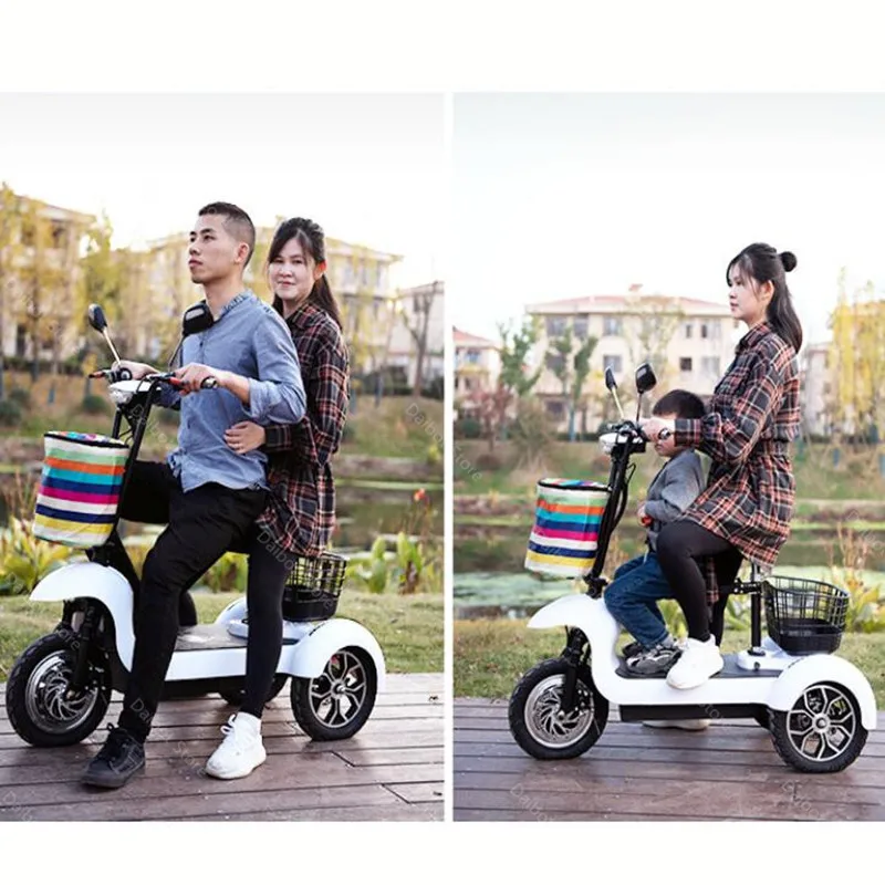 Новые 3 колеса Электрический трехколесный велосипед двухколесные электрические