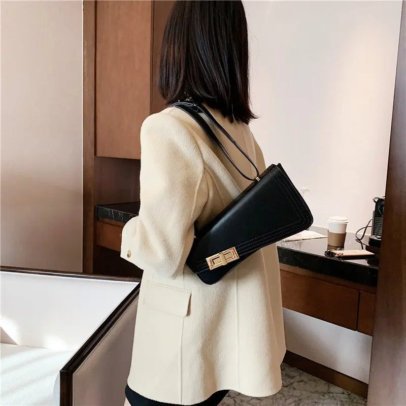 

The New Handbags For Women 2021 Fashion Casual Small PU Leather Cheap Girl Designer Luxury Branded Lock Tote Shoulder Crossbody