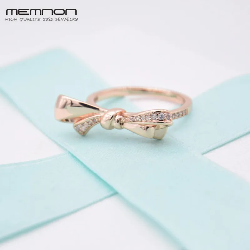 Женские кольца с луком Memnon розовое кольцо из стерлингового серебра 925 пробы