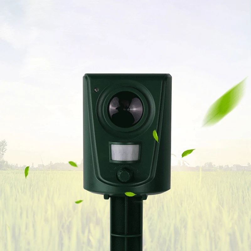 Ультразвуковой Отпугиватель кошек и собак с инфракрасным датчиком на солнечной