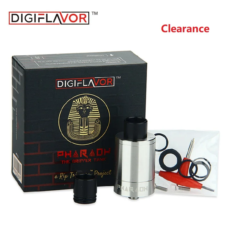 Clearance Original Digiflavor Pharaoh 25 Dripper Tank 2ml Capacity E-cigarette Atomizer with Trip Bottom Airflow Holes Vs Zeus X |