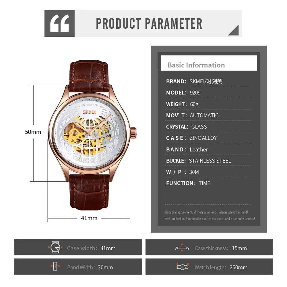 

SKMEI 2020 Automatic Mechanical Watch Men Luxury Top Brand Leather Strap Mens Watches Waterproof Relogio Masculino Clock Male