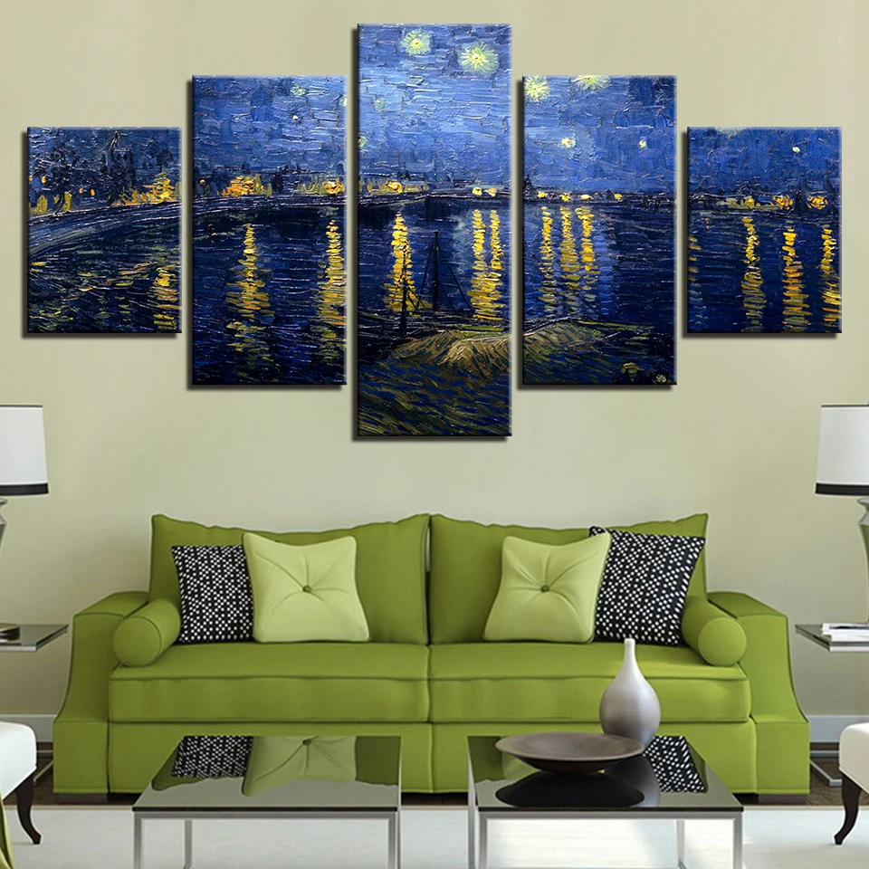 Звездная ночь на рине река Винсент Ван Гог известный художник художественный