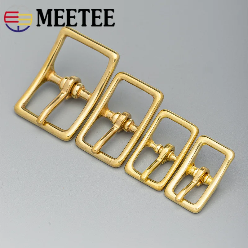 Meetee2pcs 13/16/20/26 мм Чистая латунь пряжки ремня Медь сумка ремень Регулировка