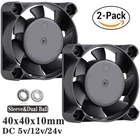 Вентилятор Gdstime для 3D-принтера, 2 шт., 24 В, 12 В, 5 В, небольшой осевой кулер, 4 см, 2-контактный шарикоподшипник, Бесщеточный Охлаждающий вентилятор постоянного тока, 40x40x10 мм, 4010, 3-контактный
