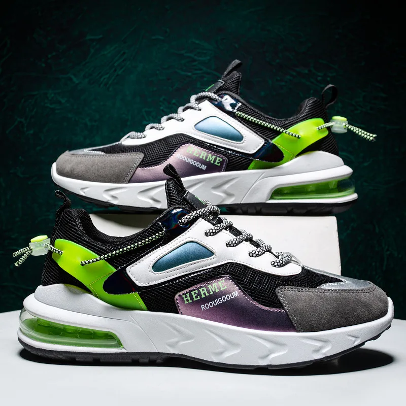 

Мужские кроссовки на платформе, дышащая повседневная обувь, на шнуровке, теннисная обувь в стиле ретро