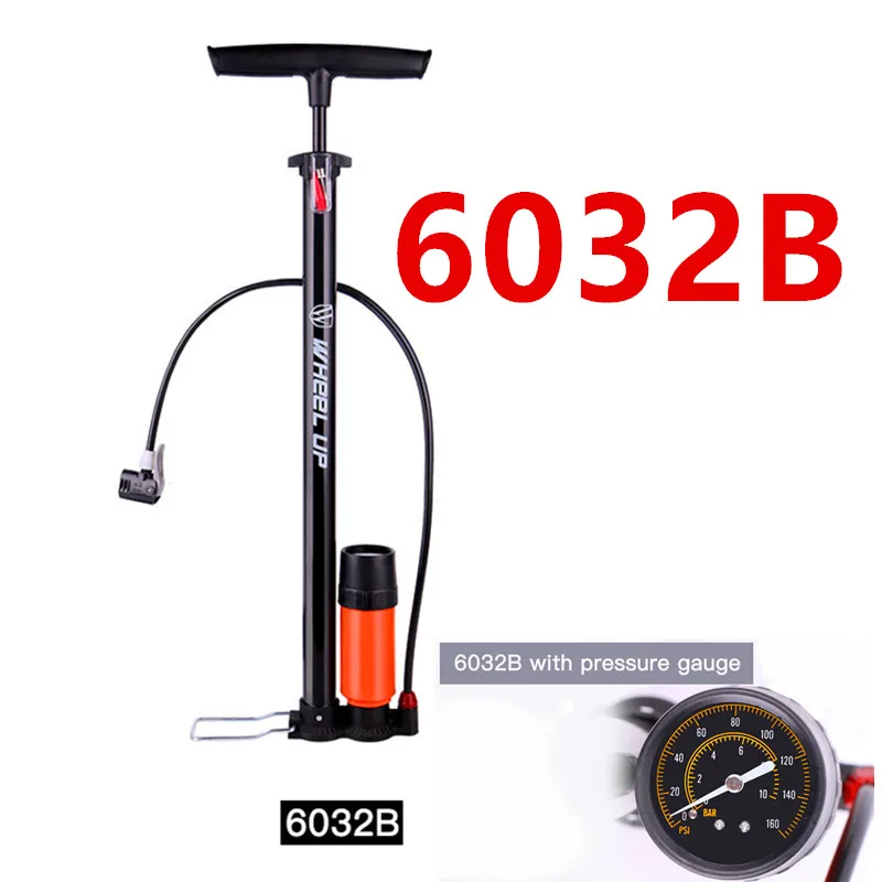 6032b Портативный мини-велосипедный насос высокого давления 120PSI, велосипедный ручной насос, стальные аксессуары для велосипеда, цилиндрический баскетбольный насос - Цвет: 6032b