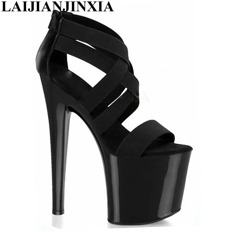 New bride's wedding shoes, steel pipe dancing shoes, sexy suede Roman style 20 CM ultra high heel sandals Dance Shoes