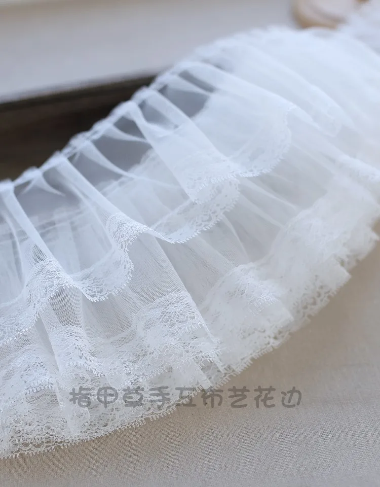 1 метр 14 см широкие белые марлевые обжимные кружевные аксессуары сшитая юбка