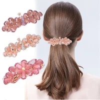 fashion rhinestone flower duckbill clips large hairpins peacock barrette women hair styling tools diy hairclips hair accessories