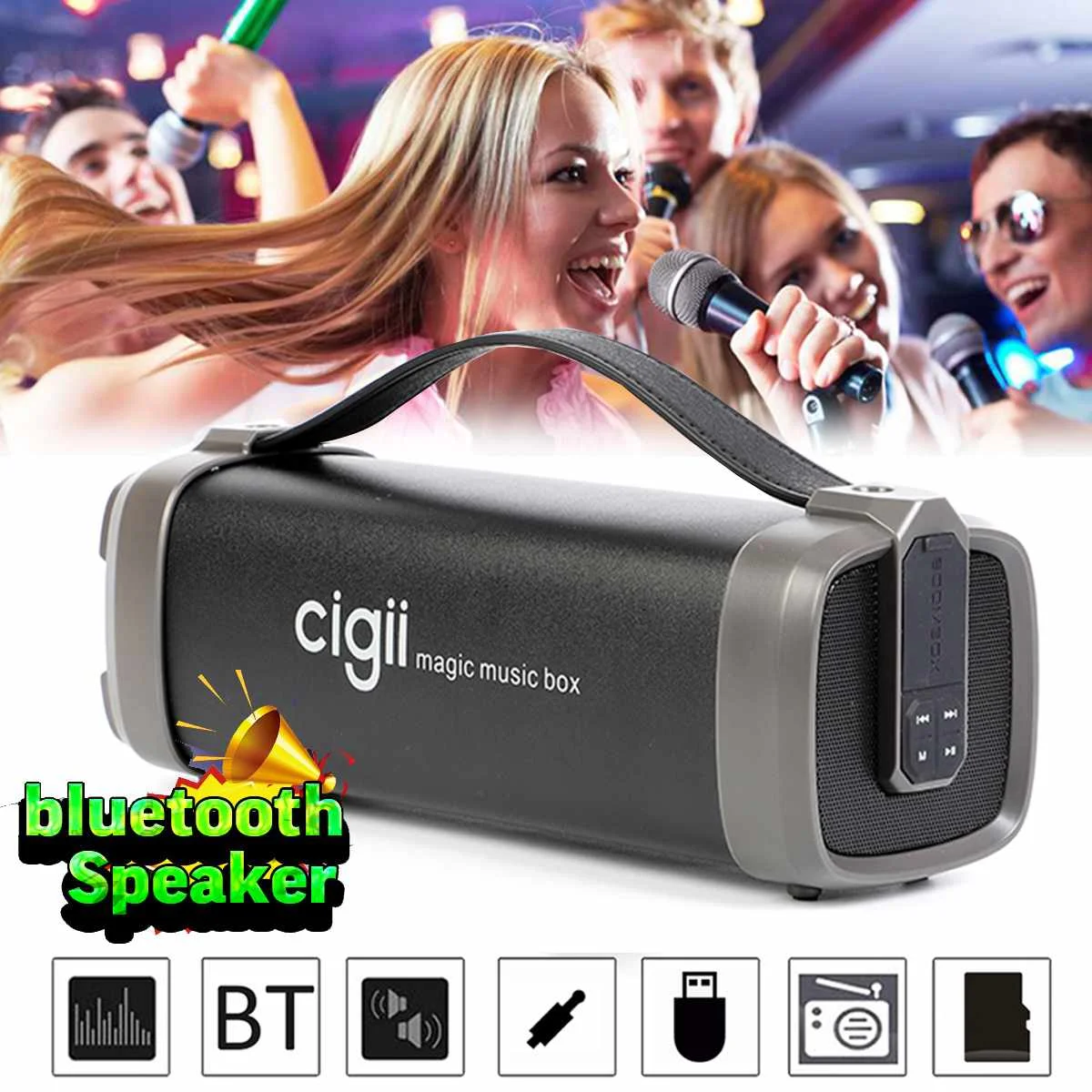 1500 мАч CIGII F52 беспроводной портативный Bluetooth динамик сабвуфер объемного шума шумоподавления наушники Вечерние