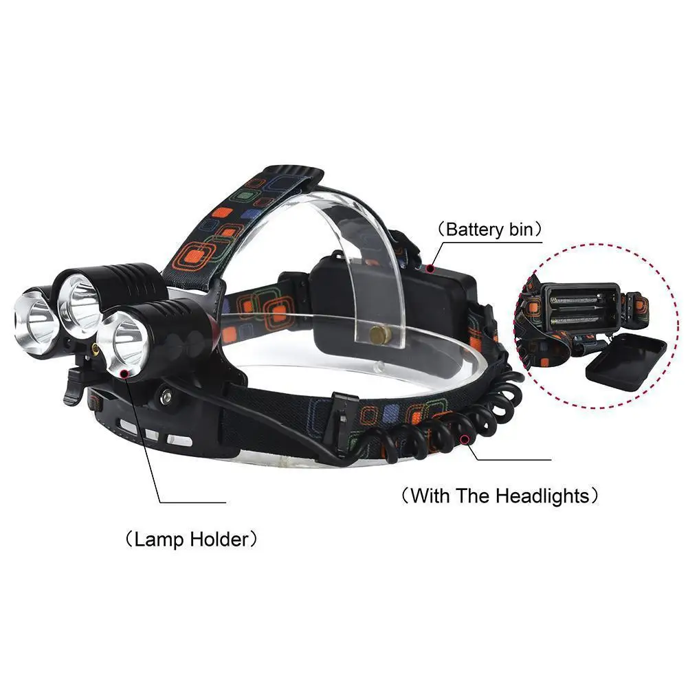 Светодиодный налобный фонарь CREE T6 + 2 * XPE красный светодиодный лазерный с 4