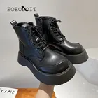 Женские кожаные ботинки EOEODOIT, на платформе, на среднем каблуке