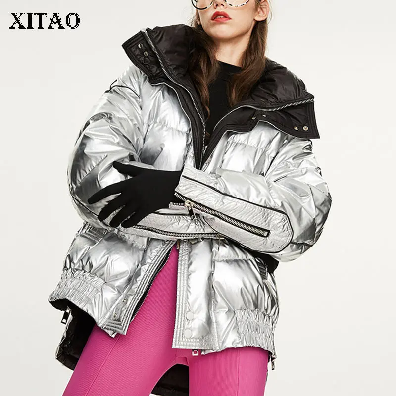 

XITAO/Зимние новые пуховые пальто средней длины 2021, модные однотонные универсальные утепленные Свободные повседневные женские пальто с капюш...