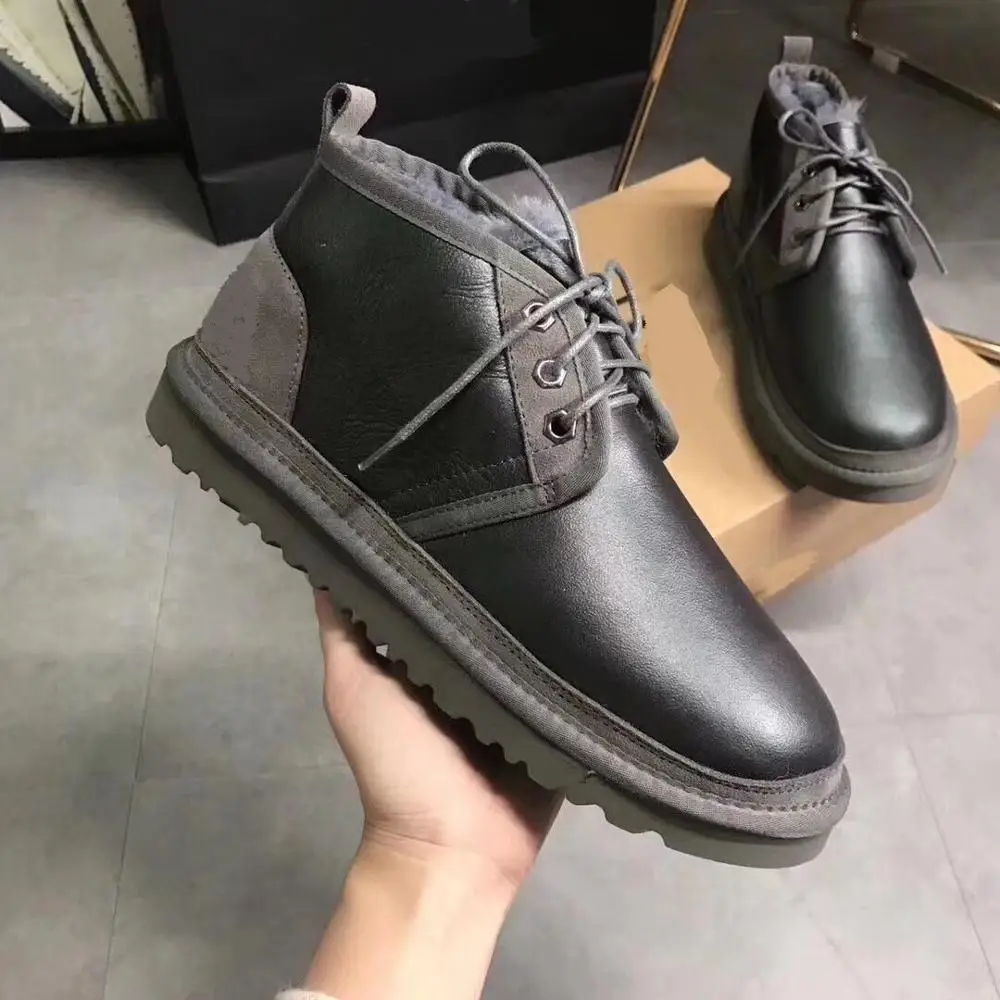 

2019 Australia's highest quality snow boots, real sheepskin, 100% natural wool, short tube lace up men's shoes, 6 colors