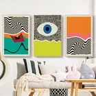 Современный красочный постер с глазами, Геометрическая абстрактная картина на холсте, Скандинавская Настенная картина для гостиной, украшение для дома