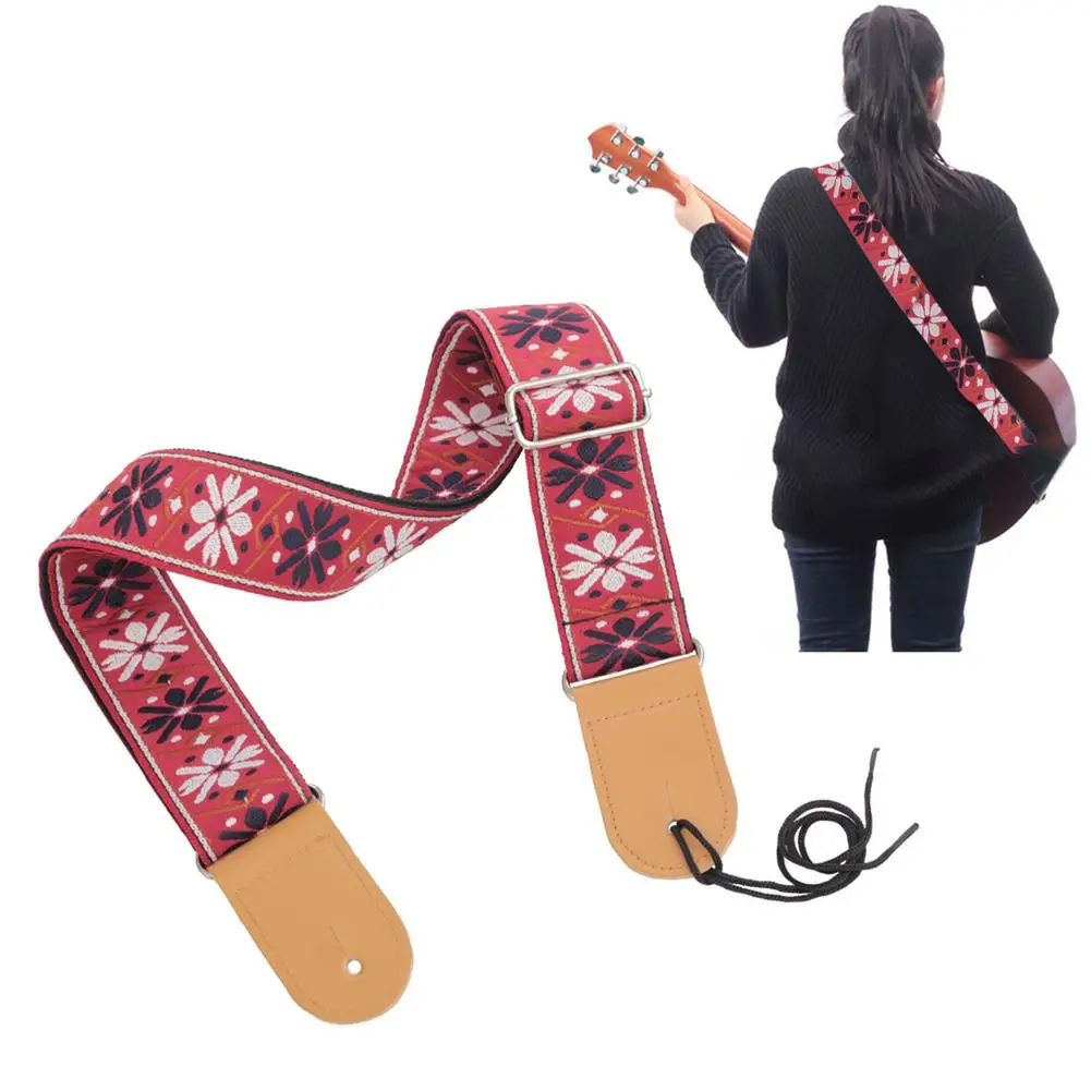 Вышитый ремень для гитары в народном стиле диагональный плечевой Регулируемый