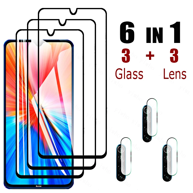 

6in1 Screen Protective Glass on The Redmi Note 8 10 11Pro for Xiaomi Redmi Note 8 2021 Tempered Glass Film Tempered Camera Lens