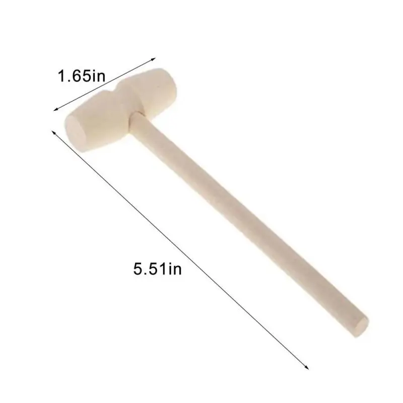 

1Pcs Mini Wooden Hammer Balls Toy Wood Mallets Pounder Replacement Wood Mallets Chocolate Crushing Smooth Polishing Craft Hammer