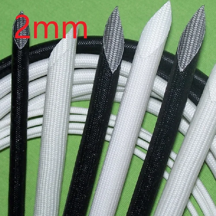 

ID 2mm Silicone Fiberglass Sleeving Flame Resistant Silicone Resin Insulated Cable Protect Tubing 200 Deg.C