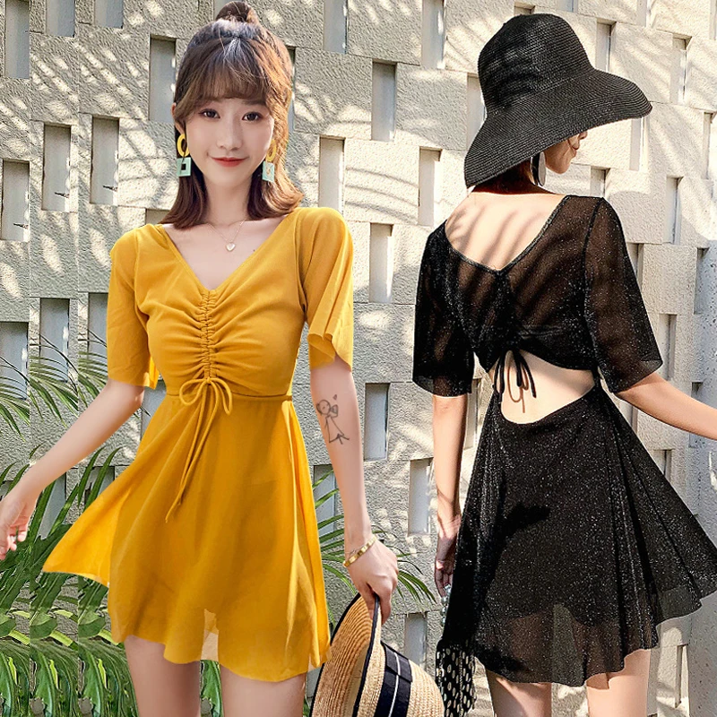 

Купальник купальный костюм женский скрывающий живот скрывающий недостатки фигуры-цельный костюм в южнокорейском стиле INS онлайн знаменито...