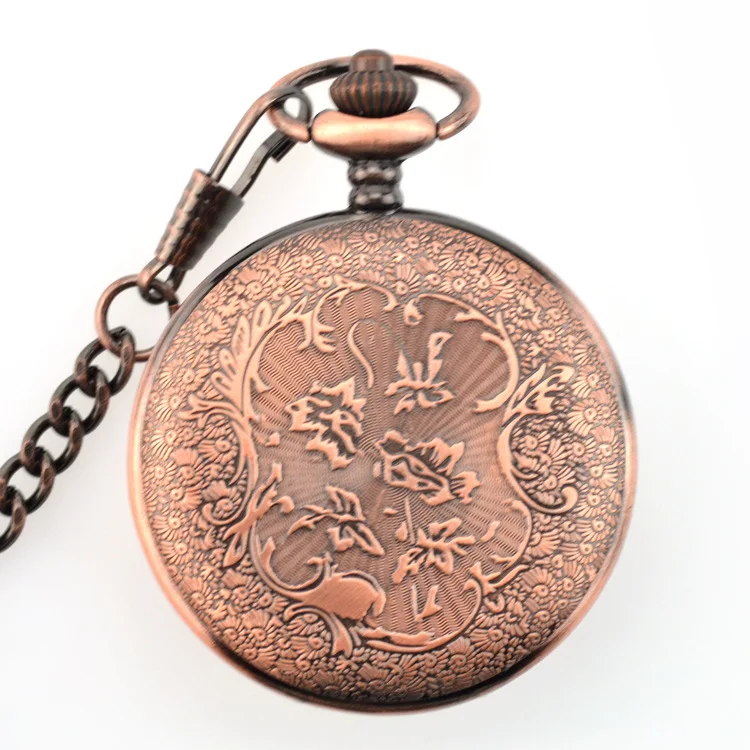 Новые красные медные цвета древние памятные часы мужские карманные псевдо