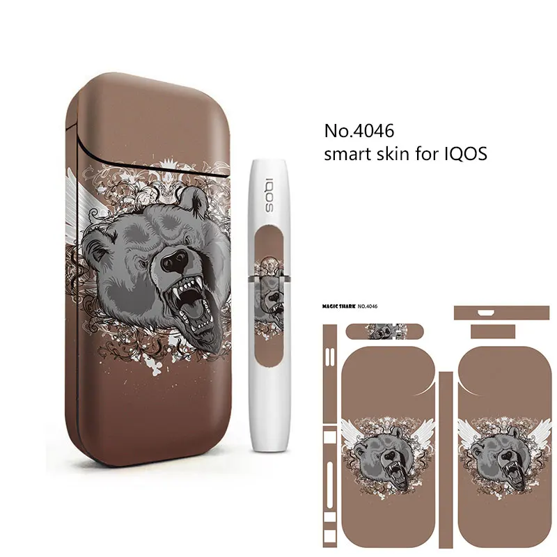 

Magic Shark Umbrella Vinyl Records Skull Bear PVC Sticker Case Cover for IQOS 2.4 Plus Flim E-Cigarette