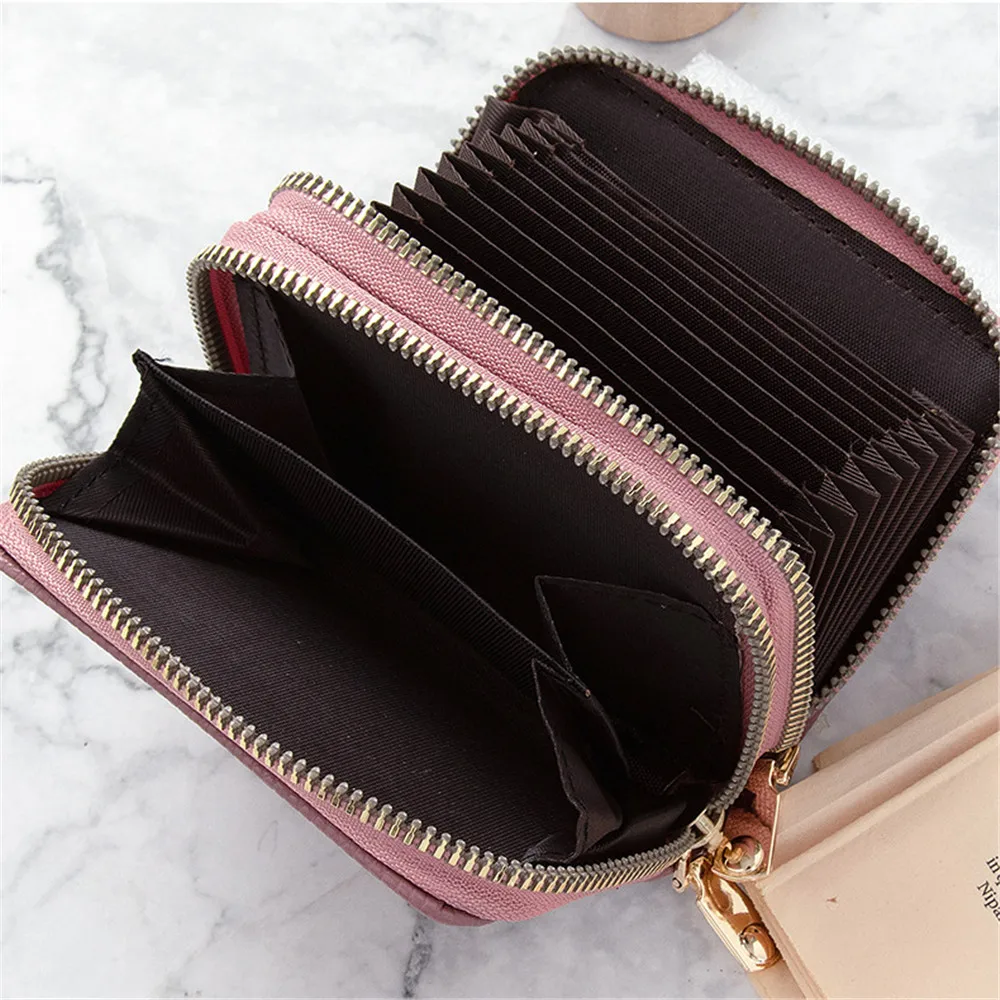 

Women's Wallet Students Coin Purse PU Leather Zipper ID Credit Bank Business Bank Card Holder Case Pocket Money Bag Clip Handbag