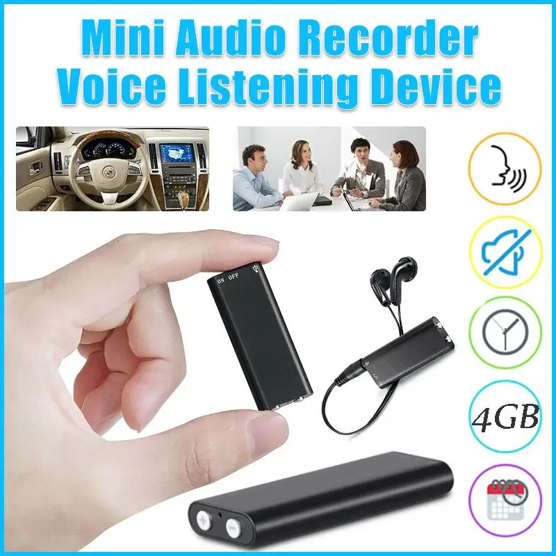 

Portable Voice Recorder Mini Professional High-definition Noise Reduction 4GB RAM Drive-free MP3/Audio Recording With Headset
