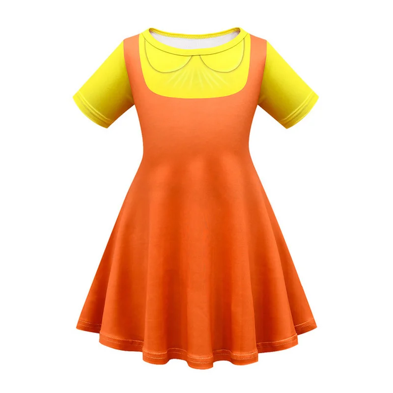 Игра кальмар 123 кукла ребенок 2022 новое платье костюм Повседневное с коротким