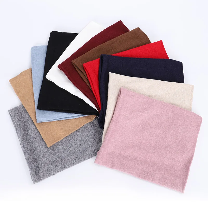 Классический женский однотонный вязаный шарф мягкий осенне зимний теплый