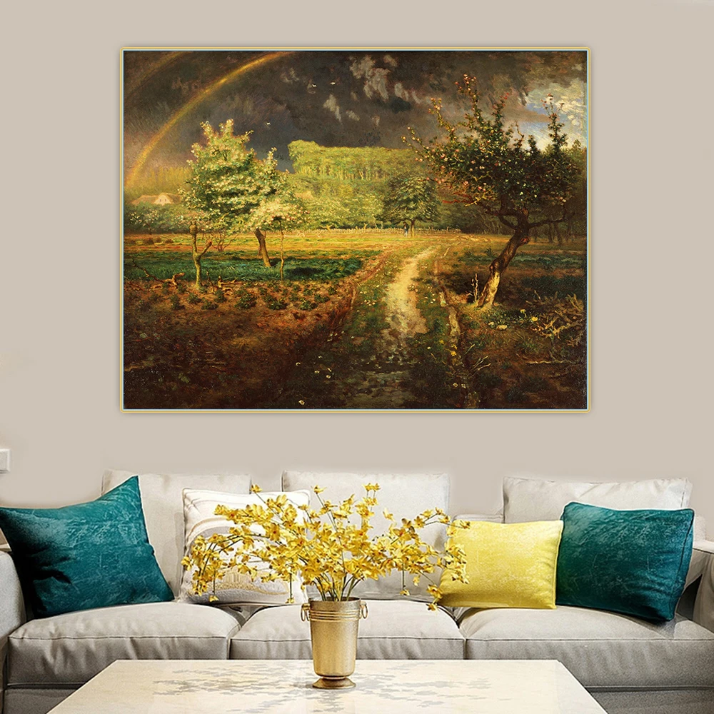 Цитон Жан Франсуа Millet Spring Весна в Barbizon Canvas холст искусство живопись маслом