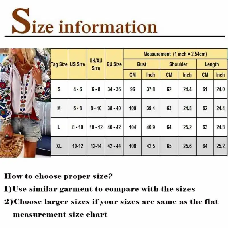 Womens Shirts Tops Long Sleeve Flower Print Casual Loose Top Fashion V-Neck Dark Buckle Lantern 2019 Early Autumn | Женская одежда