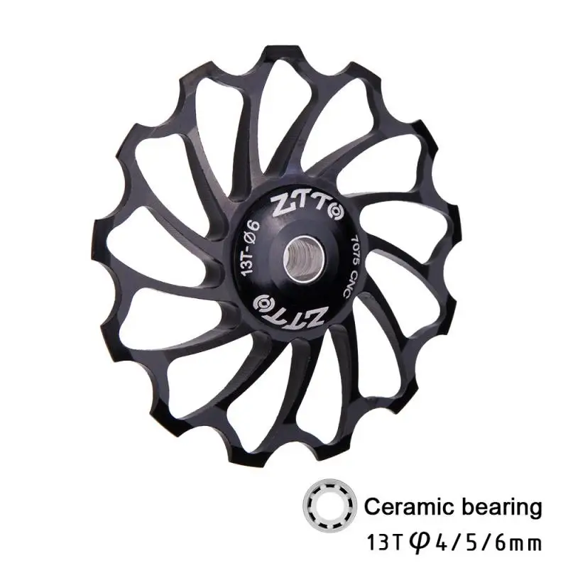 

ZTTO Bicycle 13T Tooth Aluminum Alloy Rear Derailleur Cycling Ceramics Bearing Jockey Wheel For MTB Road Bike Part