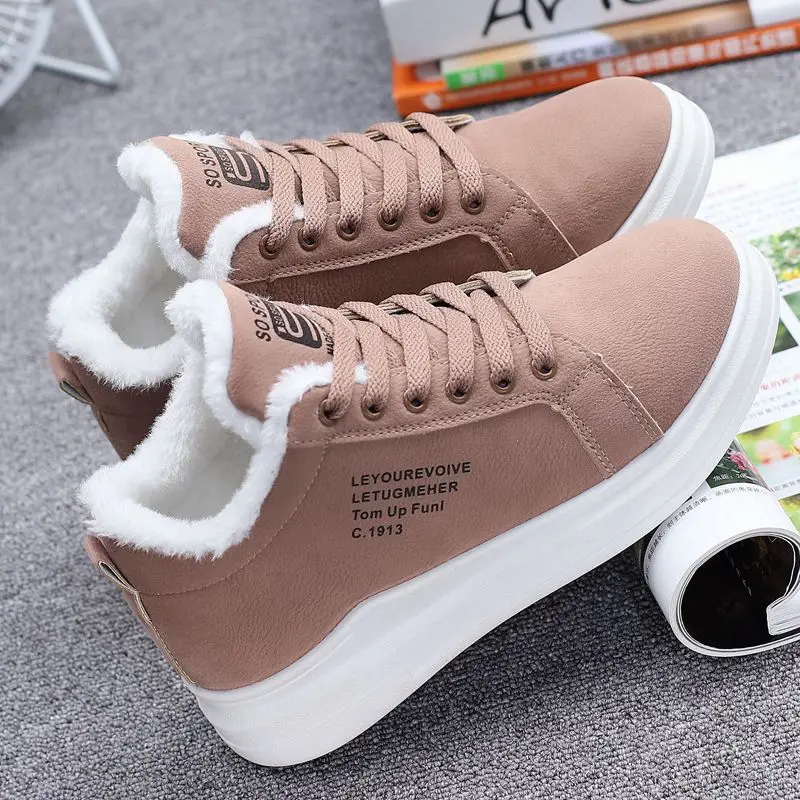 

Winter Brand Women Shoes Warm Fur Plush Lady Casual Shoes Lace Up Fashion Sneakers Zapatillas Mujer Platform Snow Boots Mujer